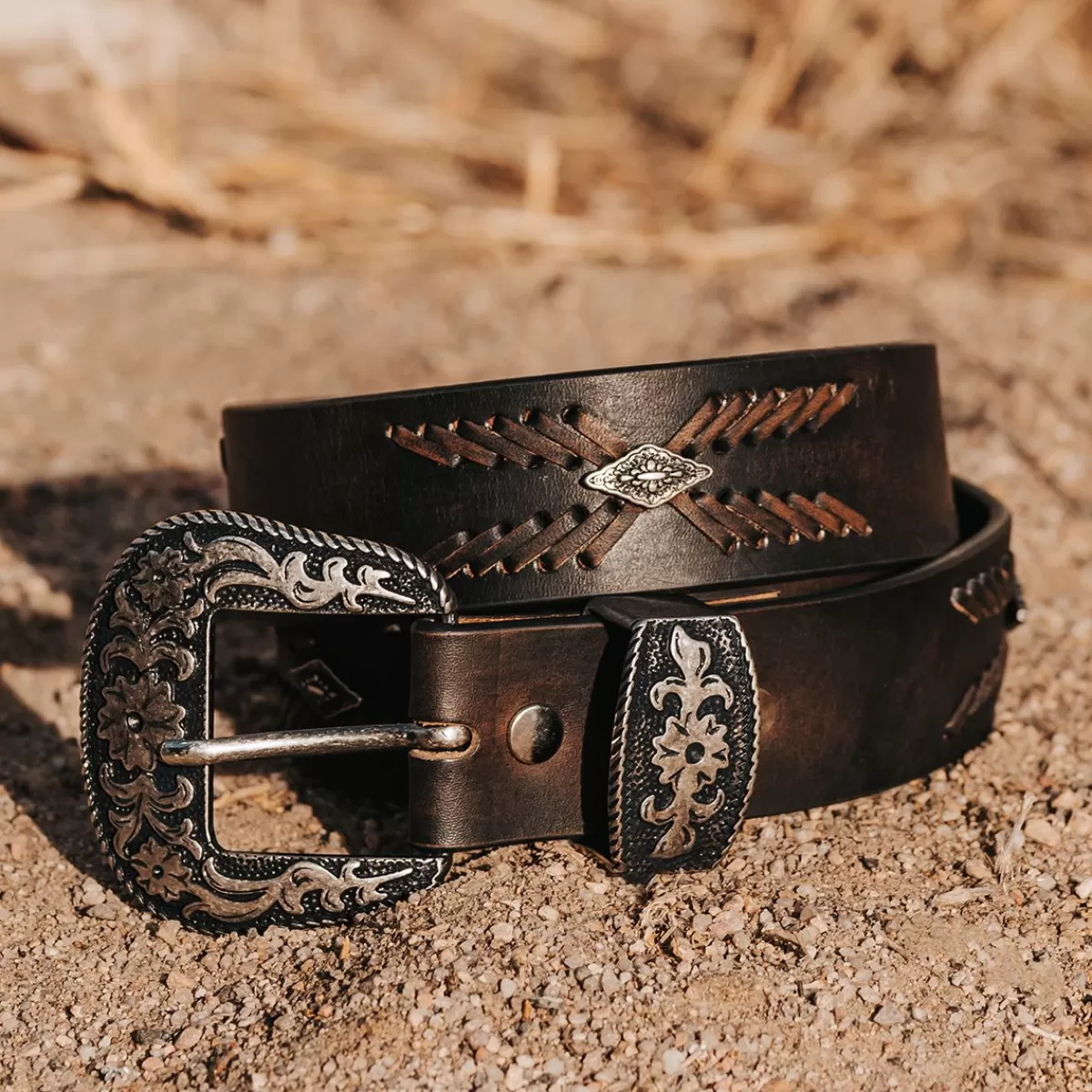 Freebird Stores Westbound Belt Black Distressed Shop