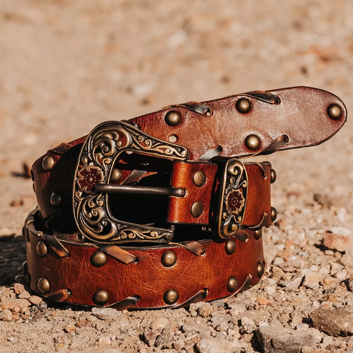 Freebird Stores Whip Stitch Belt Brown Outlet